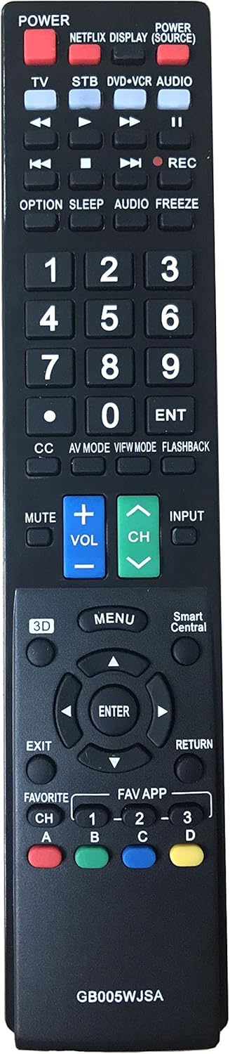 GB005WJSA-1371 Universal Remote Control for Sharp TV LC-43LE653U LC-43UB30U LC55LE653U LC60EQ10U LC60LE640U LC60LE650U LC-65LE654U LC-65UB30U LC70...