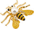 Knighthood Pearl Detail Black and Yellow Enamel Bee with Criss Cross and Stone Detailing Lapel Pin/Brooch...