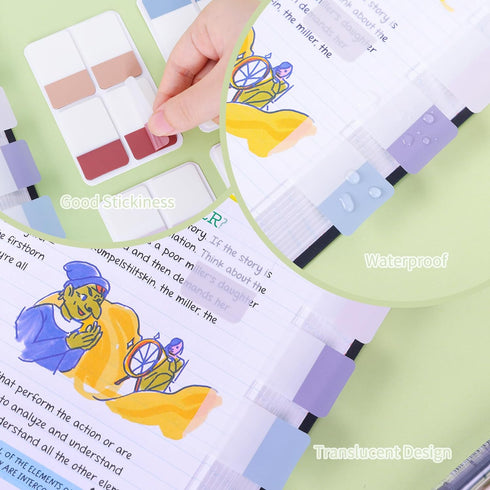 EOOUT 480 Pieces Sticky Tabs, Writable and Repositionable Filing Tabs Flags for Documents Notebooks Classification Aesthetic Office School Supplie...