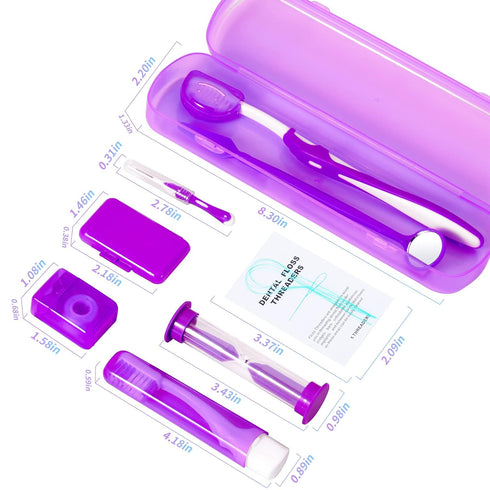 Annhua Braces Kit Cleaning Tools Boxed 8 Pack for Orthodontic, Portable Travel Dental Pick Tool Set for Braces, Interdental Brush, Ortho Wax, Flos...