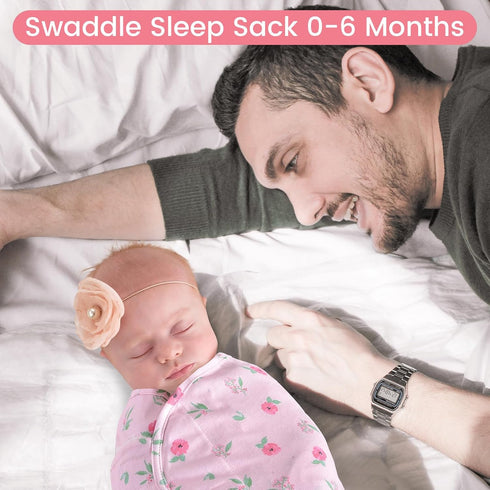 david's kids 100% Cotton Baby Swaddle Wrap 0-6 Months, Soft Breathable Swaddle Blanket for Newborn Infant, Adjustable Baby Swaddle Sleep Sacks for...