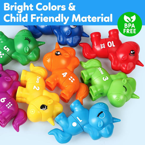 Montessori Numbers Matching Counting and Sorting Game for Toddlers Fine Motor Toy Preschool 1-10 Recognition Learning Toy Educational Set for Kids...
