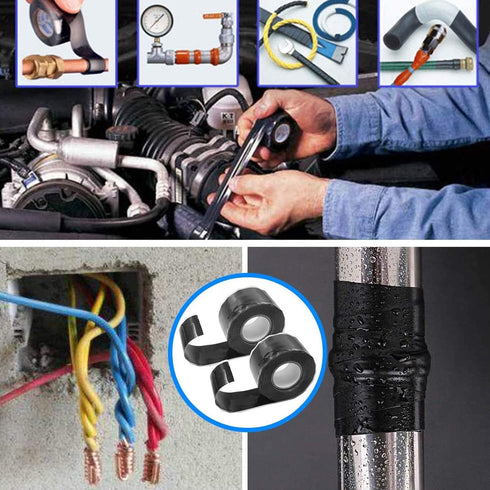 Aventik Edison Silicone Tape Self-Fusing Stretchable Waterproof Tape Electrical Wires Wrap Emergency Pipe & Plumbing Repair, Nonconductive, Resist...