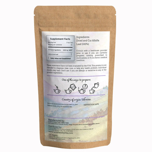 4 oz Alfalfa Leaf Alfalfa Herb Tea (Medicago sativa) - 113g Tea Bags Alfalfa Loose Leaf Tea Herbal Alfalfa Leaves...
