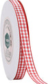 VATIN Red and White Gingham Ribbon, 3/8 x 25Yd Craft Plaid Ribbon Use for Gift Wrapping,Party Decoration,Hair Accessories Craft and Christmas Gift...