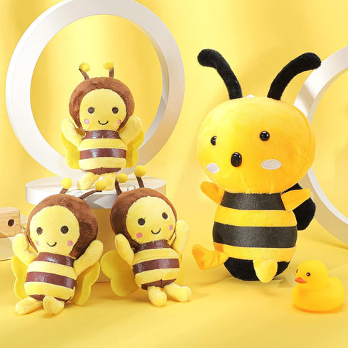 Jerify 6 Pieces Bee Plush Bee Stuffed Animal, Bees Plush with Yellow Toy, Cuddly Large Soft Bee Pillow 2 Sizes 7.87 Inches 4.72 Inches...