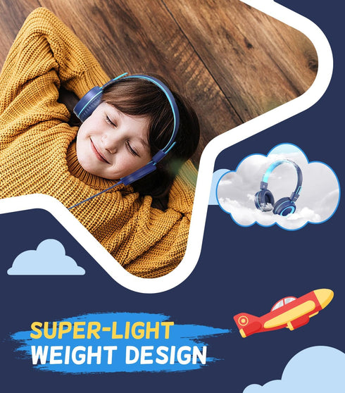 Kids Headphones, Upgrade USB Type C Kids Headphones for School, 94dB Volume Limit Wired On-Ear Headset for Kids/Toddlers/Children/Teens/Boys/Girls...