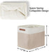 DULLEMELO Large Collapsible Storage Basket/Bin with Sturdy Leather Handles, Fabric Organizer Bin for Storage Clothes, Toys, Books, Office, Bedroom...
