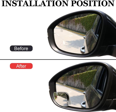 LivTee Blind Spot Car Mirror?Asymmetric Fan Shaped HD Glass Frameless Convex Rear View Mirror with wide angle Adjustable Stick for Cars SUV and Tr...
