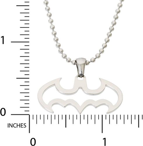 DC Comics Batman Jewelry, Stainless Steel Cut Out Logo Pendant Necklace, 16" Ball Chain...