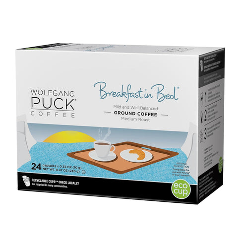 Wolfgang Puck Coffee Single Serve Capsules, Medium Roast, Compatible with Keurig K-Cup Brewers, Breakfast in Bed, 24 Count...