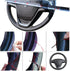 16.5 Inch Universal Suede Car Steering Wheel Cover with Needle & Thread, Skidproof Automobile Handlebar Fuzzy Material Covers Protecting Vehicle S...