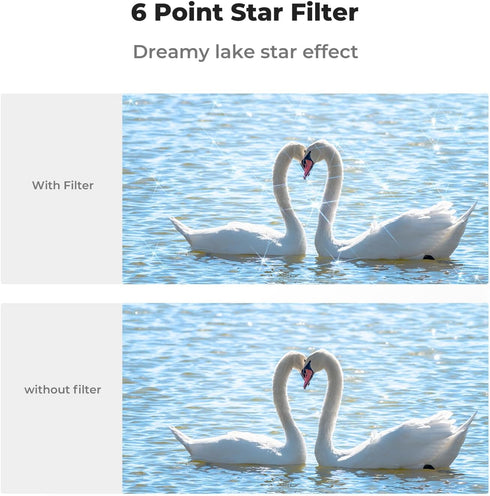 K&F Concept 52mm Star Filters Kit (3pcs) 4 Points 6 Points 8 Points Cross Screen Starburst Filters Set -18 Layer Coating Ultra Slim Optical Glass ...