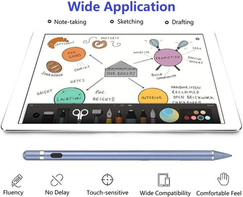 Stylus Pens for Touch Screens, Active Digital Pencil Compatible with iPadiPad ProAirMiniiPhoneOther Tablet Drawing&Writing (Haze Blue), MP2021...