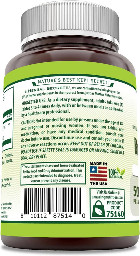 Herbal Secrets Bromelain Supplement 500 Mg Tablets Supplement | Non-GMO | Gluten Free | Made in USA (60 Count)...