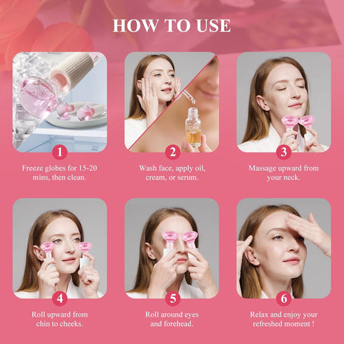 Ice Globes for Facials, NEW VERSION Cooling Facials Globes, Women's Face Globes, Skincare Tool – Ideal Unique Birthday Gifts & Surprises, Elevate ...