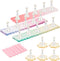 Prasacco Nail Stand for Press On, Nail Holder for Painting Nails Nails Display Practice Art Magnetic Nails Stand Acrylic Nail Art with 30 pcs Reus...