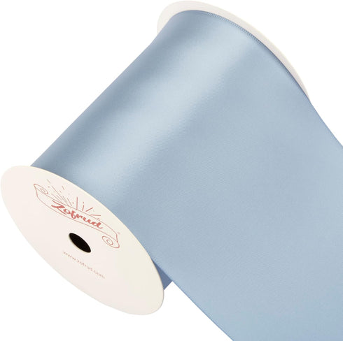 French Blue Satin Ribbon 4 Inch wide x 10 Yds - Large Ribbon Ideal for Bows, Gift Wrapping, Flower Bouquet, and Crafts...