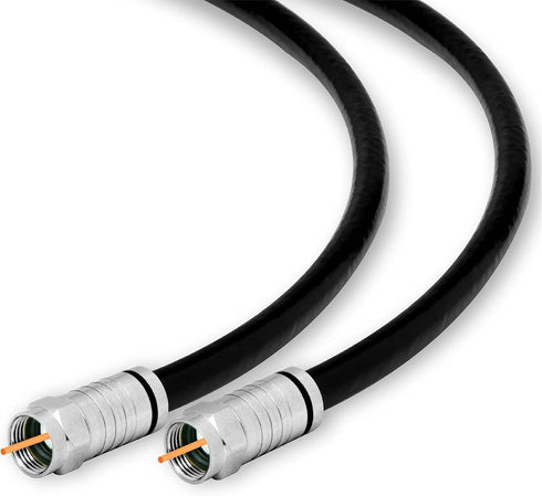 Conext Link RG6 Quad Shield Coaxial Cable F Connector 18 AWG 3GHZ 75 Ohm Sat TV (3FT, Black) ?33001?...