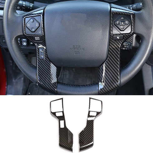 LLKUANG Car Steering Wheel Moulding Chrome Cover Trims Stickers Fit for Toyota Tundra 2014-2021 Tacoma 2016-2022 ABS Steering Wheel Cover Trim Acc...