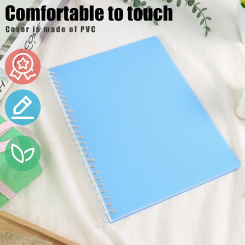 Koogel Smart Ring Binder, Notebooks Spiral Notebook 26 Holes College Ruled Notebook for School Office 60 Sheets/120 Pages Blue...