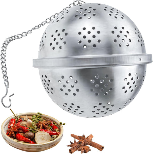 Spice Ball Extra Large for Cooking, Tea Infuser, Stainless Steel Tea Ball Strainer Spice Infuser, Soup Seasonings Seperation Basket with Extended ...