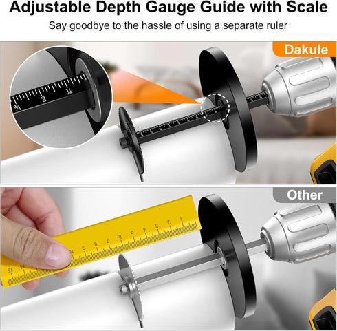 Inside Pipe Cutter for PVC Pipe, Cutter Tool Set with scale - Adjustable Depth Gauge, 6 Black Blades, 4" Black Hex Shank...
