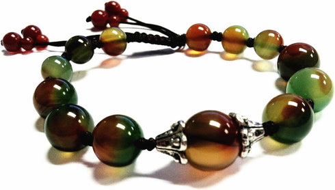 Beautiful Handmade Peacock Agate Beads Bracelet for Protection, Strength and Harmony...