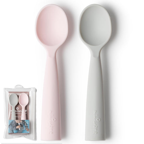 Miniware Silicone Baby Spoon for Training - BPA Free Baby Utensils - Baby Spoons Self Feeding 6 Months | 100% Food Grade Silicone - Modern & Dishw...