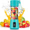 Personal Blender for Shakes and Smoothies, USB Rechargeable Shaker, Portable Juicer with Six Cutters, 380ML Juice Bottle for Travel Gym?Teal?...