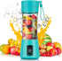 Personal Blender for Shakes and Smoothies, USB Rechargeable Shaker, Portable Juicer with Six Cutters, 380ML Juice Bottle for Travel Gym?Teal?...