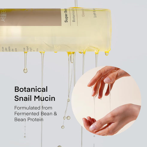 Bean Essence Face Repair Serum: Facial Hydrating & Glowing Botanical Snail Mucin for Glass-Like Skin from Korean Skincare, 1.69 fl. oz / 50mL...