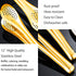 12 Inch Gold Tongs for Serving Utensils Stainless Steel Salad Tongs Serving Tongs for Buffet Dessert Party Kitchen Catering 4 Pack...