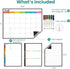 CLEVER CLEAN Magnetic Dry Erase Monthly Calendar Set - 14.5"x11" Monthly Calendar, 6.5"x8.5" Weekly, Daily, List Boards for Fridge - 6 Extra Fine ...