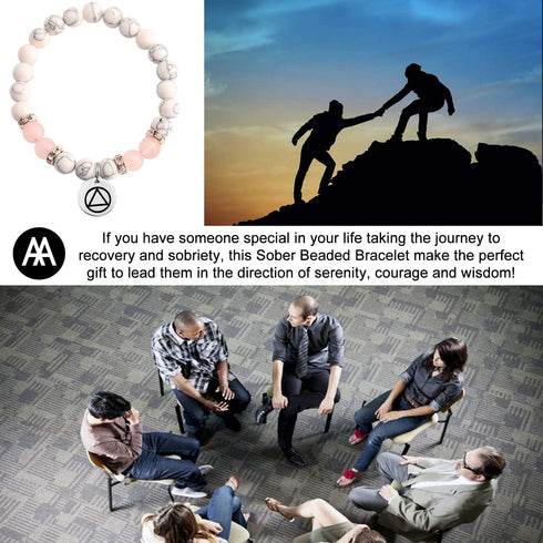 TIIMG Sobriety Gift Addiction Recovery Gift Recovery NA Gift AA Alcoholics Anonymous Birthday Gift Sober Beaded Bracelet New Beginnings Gift...