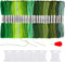 Pllieay 24 Skeins Friendship Bracelets Floss, Green Gradient Embroidery Floss, Cross Stitch Threads with 6 Floss Bobbins, 2 Embroidery Needles and...