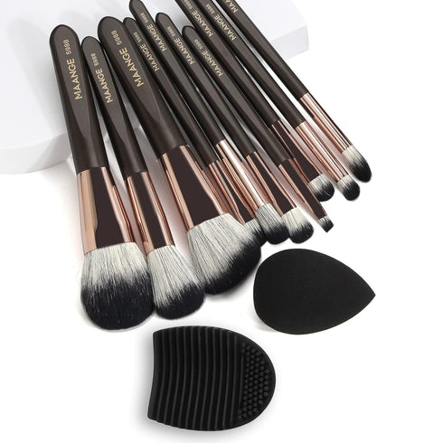 Makeup Brushes 10 Pcs Makeup Brush Set Professional Premium Synthetic Foundation Brush Blending Face Powder Eye Shadows Blush Make up Brushes with...