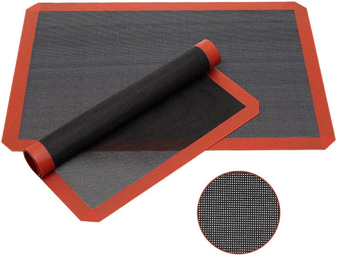 Perforated Silicone Baking Mats, 2 PCS Eclair Silicone Mat for Half Sheet?Tray Pan Liners Perfect Bakeware for Making Cookies, Macarons, Bread and...