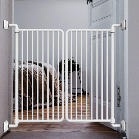 ICERO - Baby Gate Wall Protector - Protect Walls & Doorways from Pet & Dog Gates - for Child Pressure Mounted Stair Safety Gate- 4 Pack, White...