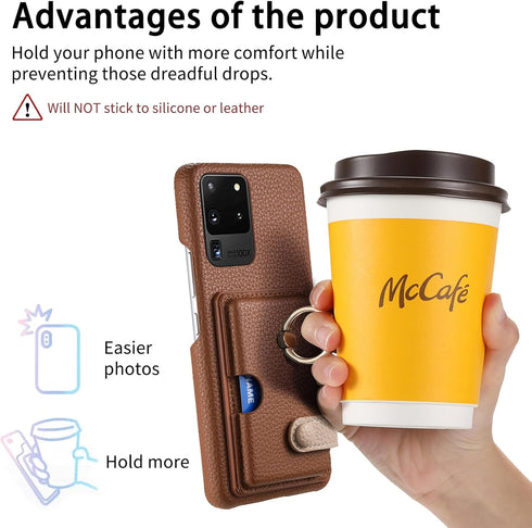 Asuwish Phone Case for Samsung Galaxy S20 Ultra 5G Wallet Cover with Screen Protector and Thin Slim Ring Card Holder Leather Cell Accessories S20u...