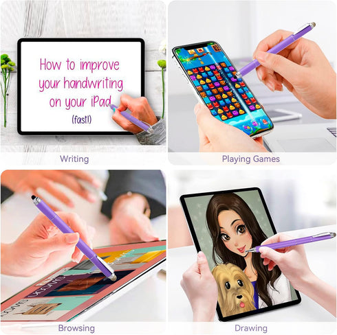 Universal Stylus Pens, Honiha High Precise Disc Stylus Pens for Touch Screens 4 in 1 Touch Screen Pen Capacitive Stylus Compatible with iPad, iPho...