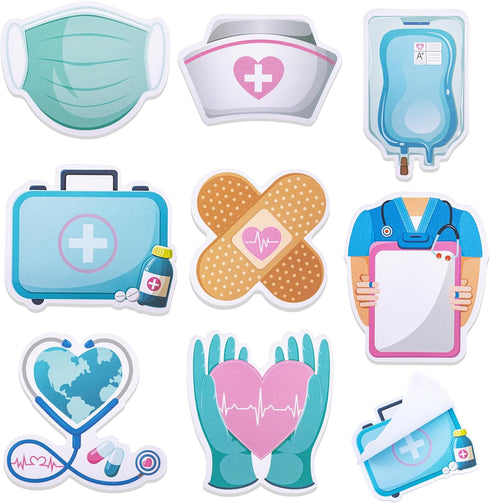 8 Pieces Funny Nurse Sticky Notes, Medical Theme Self-adhesive Notepads for Records Checklist, Cute Nurse Gifts Memo Pads Essentials for Hospital ...