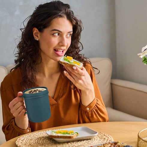 Microwavable Soup Cup With Lid: Soup Mug Soup Bowl Soup To- Go Container Cereal Cup With Cover And Scoop for Soups, Noodles, Hot Cereal And More...