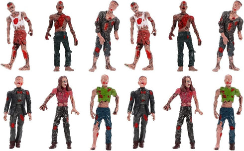 Zerodeko 12 PCS Toy Zombie Action Figures with Movable and Detachable Joints, Mini Zombie Figurines, Bloody Zombie Models for Presents, Decoration...