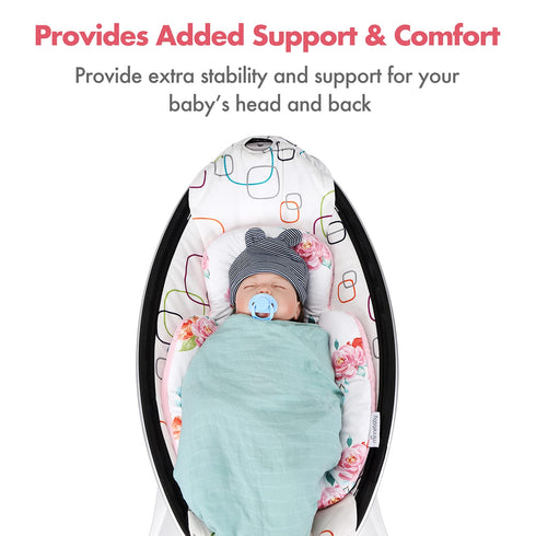 Minne Baby Infant Insert - Compatible with 4Moms RockaRoo and MamaRoo - Breathable Cool Mesh Fabric - Plush Soft Newborn Insert with Head and Body...