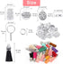 350Pcs Motivational Keychain Accessories Set with 50 Engraved Inspirational Words Charms, 50 Leather Keychain Tassels, 50 Keyring with Chain, 200 ...