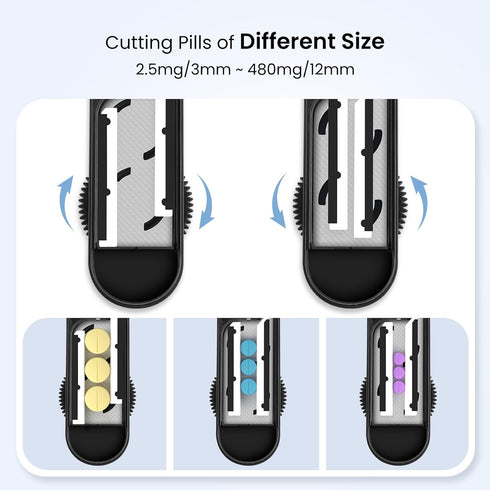 Pill Cutter for Multiple Pills at a Time, Pill Cutter Splitter for Small and Tiny Pills, Pill Cutter for Small or Large Pills, Pill Splitter with ...