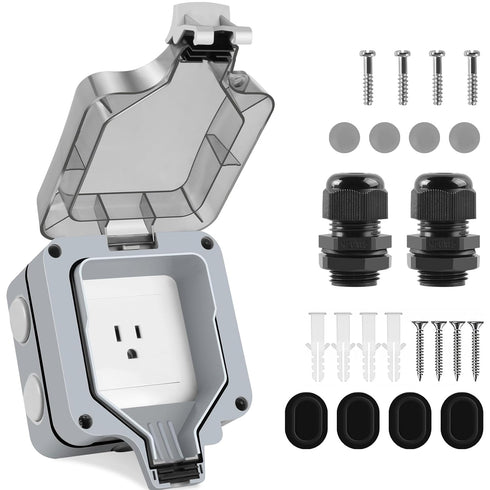Outdoor Outlet Box Waterproof,Outdoor Power Outlet Box,Waterproof Ip66 Power Outlet,Outdoor Waterproof Socket,15A 250V Outdoor Plug Socket, in Use...