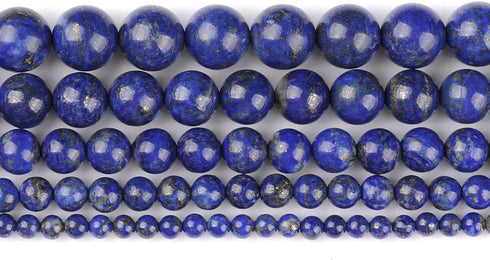 8MM Natural Lapis Lazuli Blue Gemstone Good Luck Stone Bulk for Jewelry Making DIY Gifts for Women (8mm, Lapis Lazuli)...
