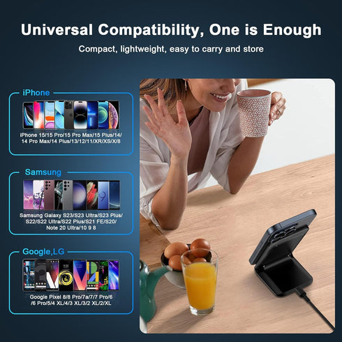 15W Samsung Wireless Charger Fast Charging Stand for Samsung Galaxy S24 S23 Ultra S22 Plus S21 S20 S10 S9 S8 Note20, Fast Wireless Charging Statio...